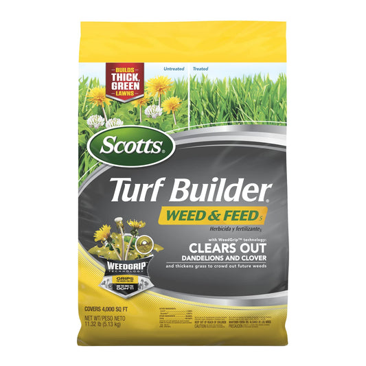 Scotts Turf Builder Weed & Feed3, Weed Killer Plus Lawn Fertilizer, Controls Dandelion and Clover, 5,000 sq. ft., 14.29 lbs.