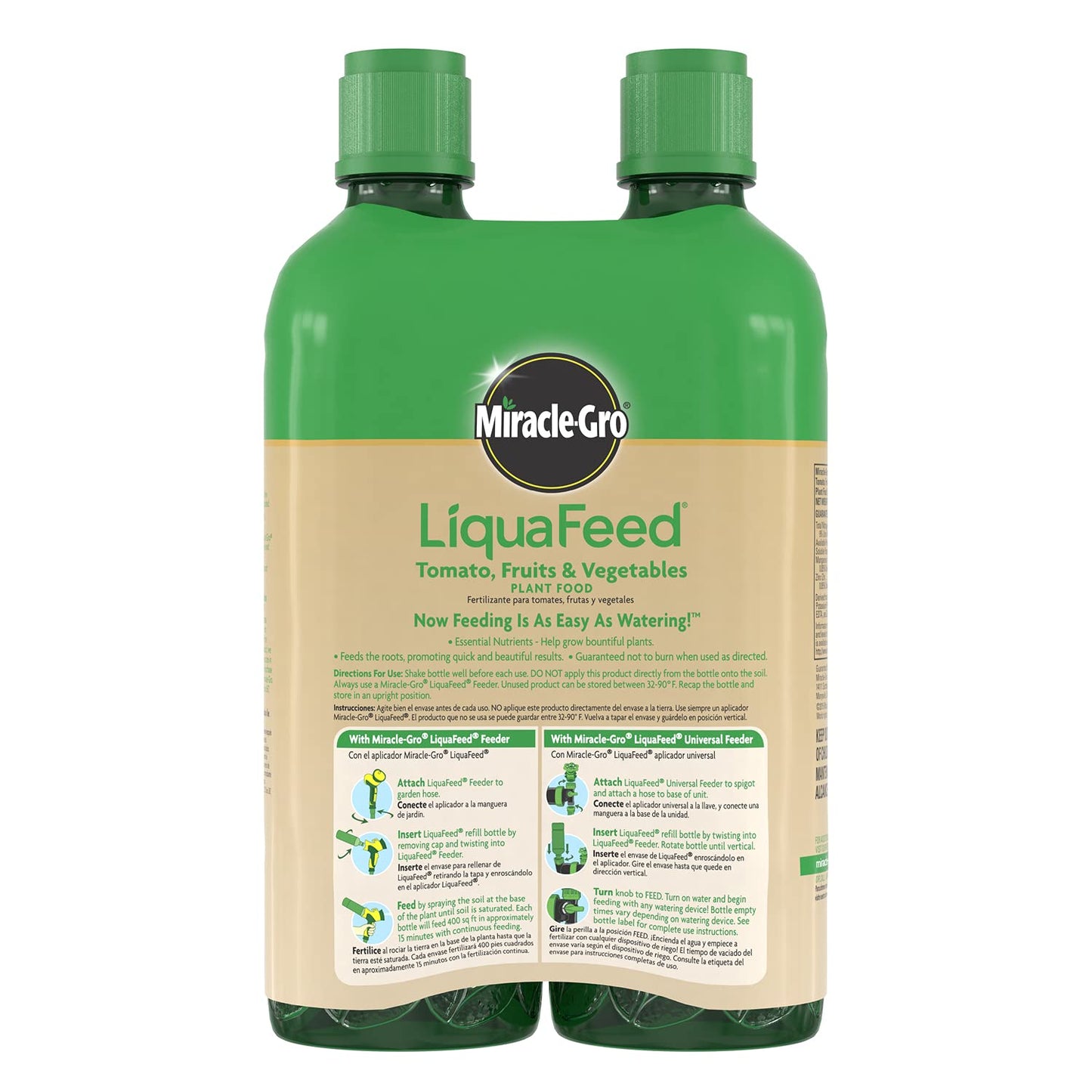Miracle-Gro LiquaFeed Tomato, Fruits and Vegetables Plant Food, For In-Ground and Container Plants, 16 oz., 2-Pack