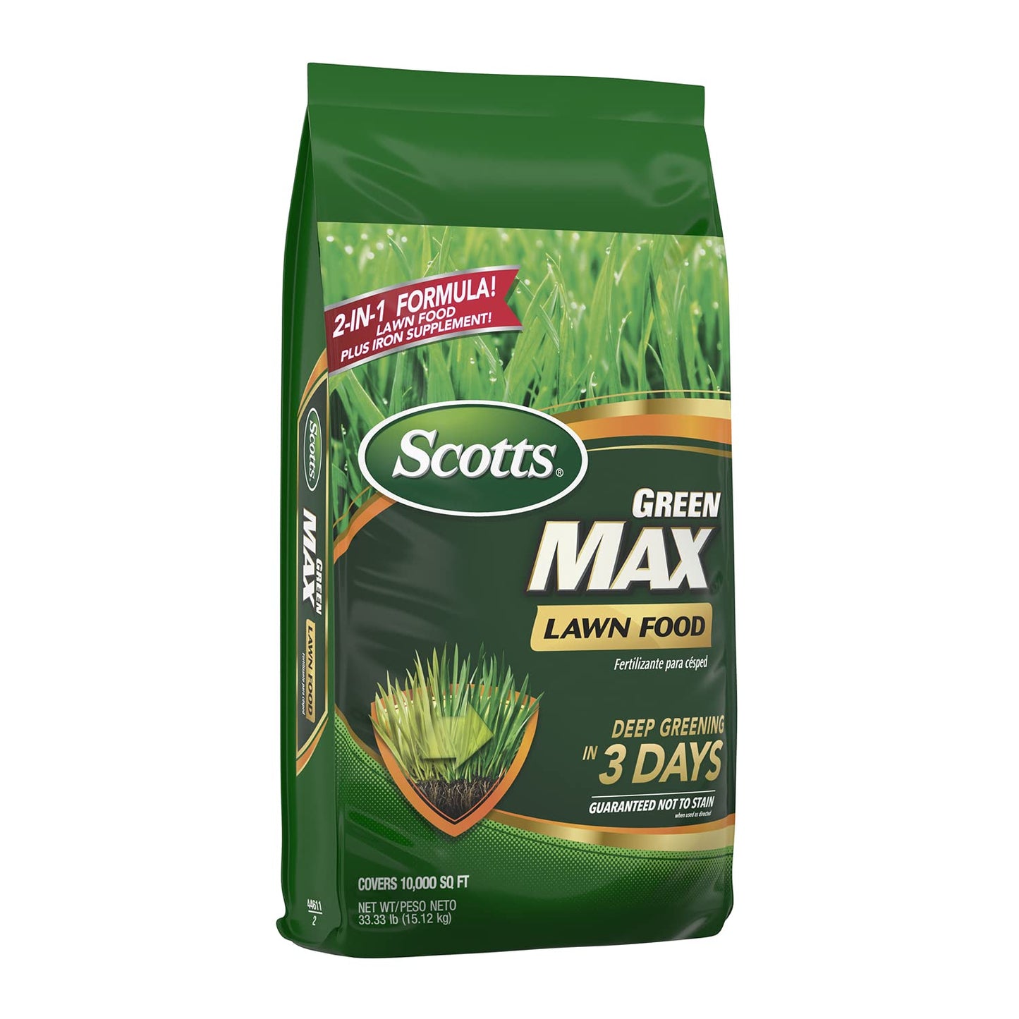Scotts Green Max Lawn Food, Lawn Fertilizer Plus Iron Supplement for Greener Grass in 3 Days, 5,000 sq. ft., 16.67 lbs.