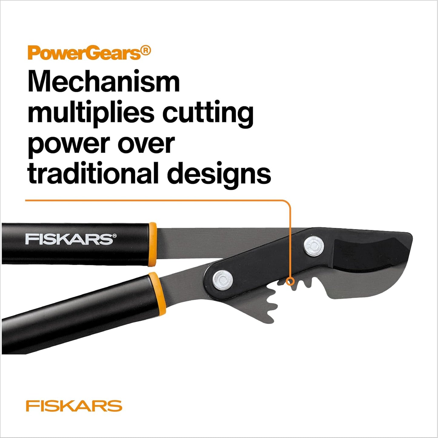 Fiskars 15-Inch PowerGear Loppers, Sharp Steel Blade Bush and Tree Trimmer, Cuts up to 1.25-Inch Diameter Branches, Rust Resistant and Lightweight Pruner, Yard Tools for Gardening
