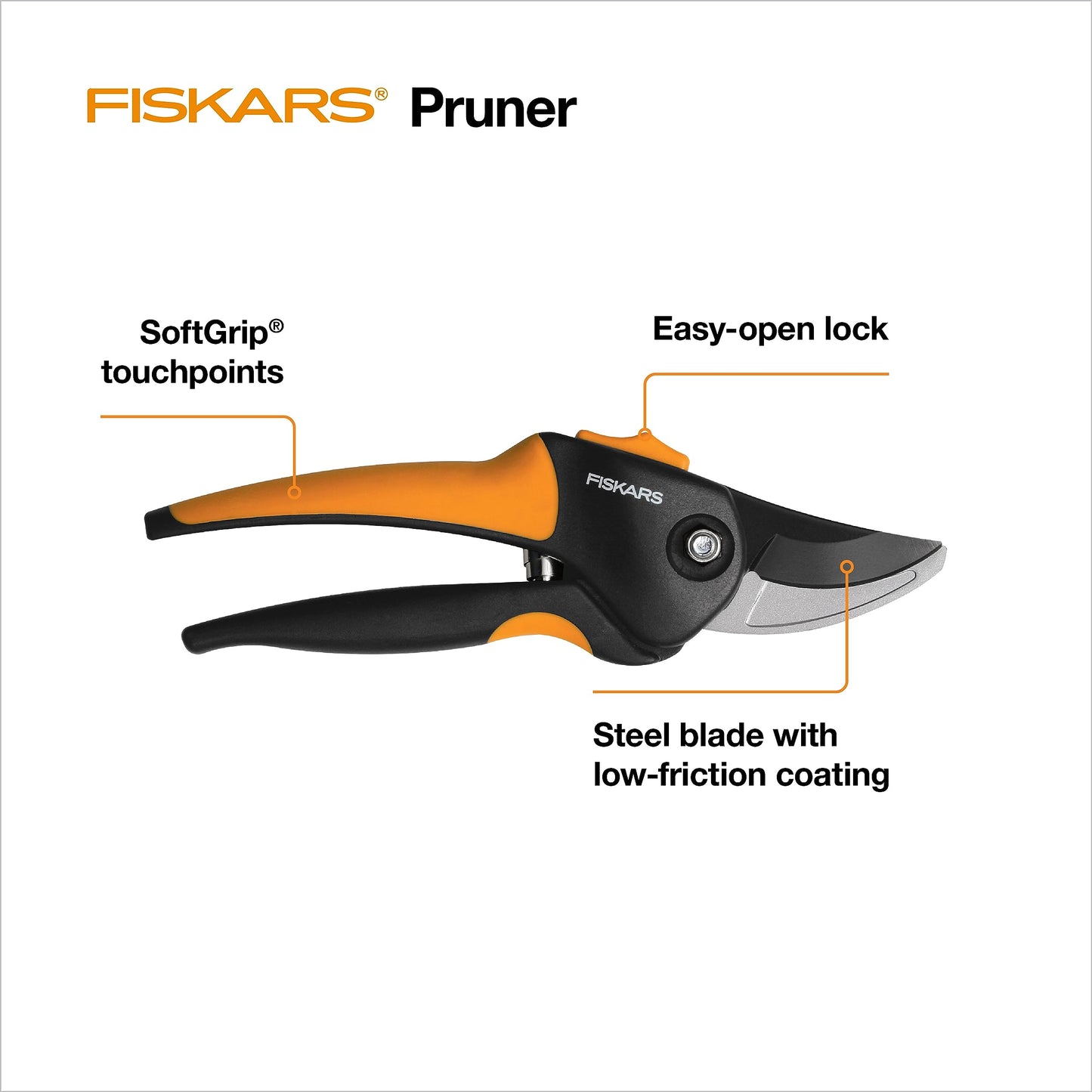 Fiskars Pruning Shears, Bypass Pruner that Cuts Through Stems up to 3/4-Inch, PowerGear Technology For More Power on Every Cut