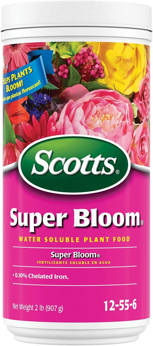 Scotts Super Bloom Water Soluble Plant Food, 2 lb - NPK 12-55-6 - Fertilizer for Outdoor Flowers, Fruiting Plants, Containers and Bed Areas - Feeds Plants Instantly