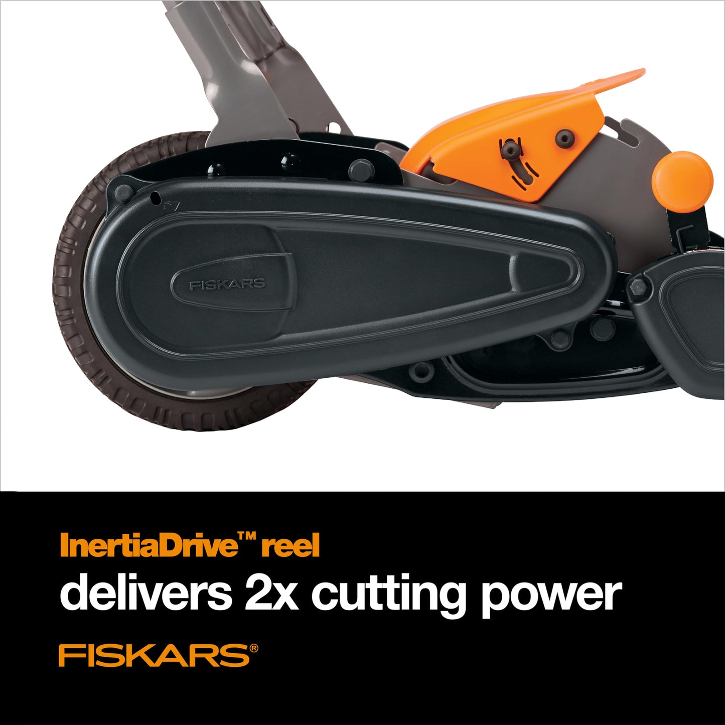 Fiskars Push Mower - 18" Cut Width Manual Reel Mower with No Motor - Grass Cutter with Steel Blades that Stay Sharp - Eco-Friendly Lawn Care