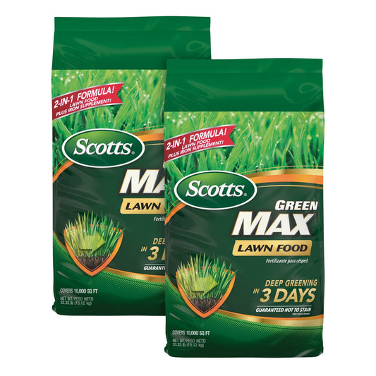 Scotts Green Max Lawn Food, Lawn Fertilizer Plus Iron Supplement for Greener Grass in 3 Days, 5,000 sq. ft., 16.67 lbs.