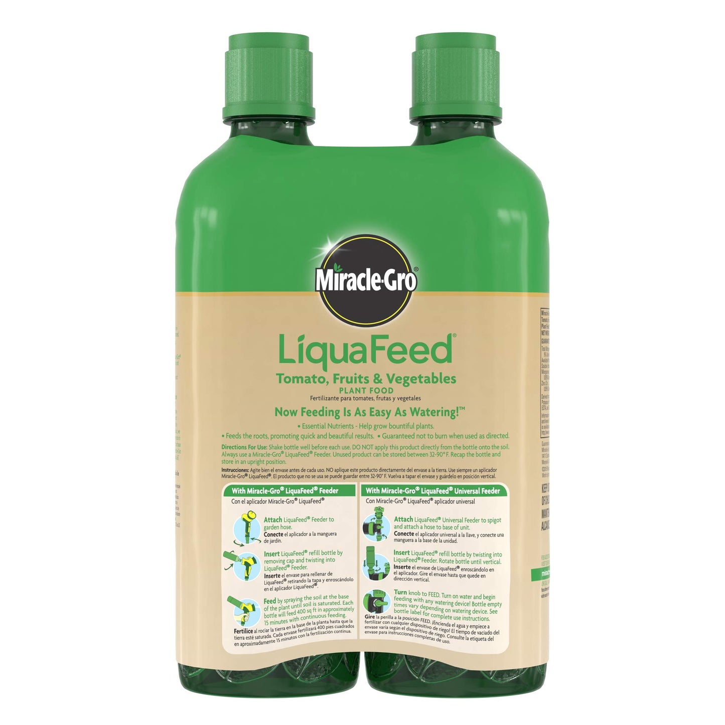 Miracle-Gro LiquaFeed Tomato, Fruits and Vegetables Plant Food, For In-Ground and Container Plants, 16 oz., 2-Pack