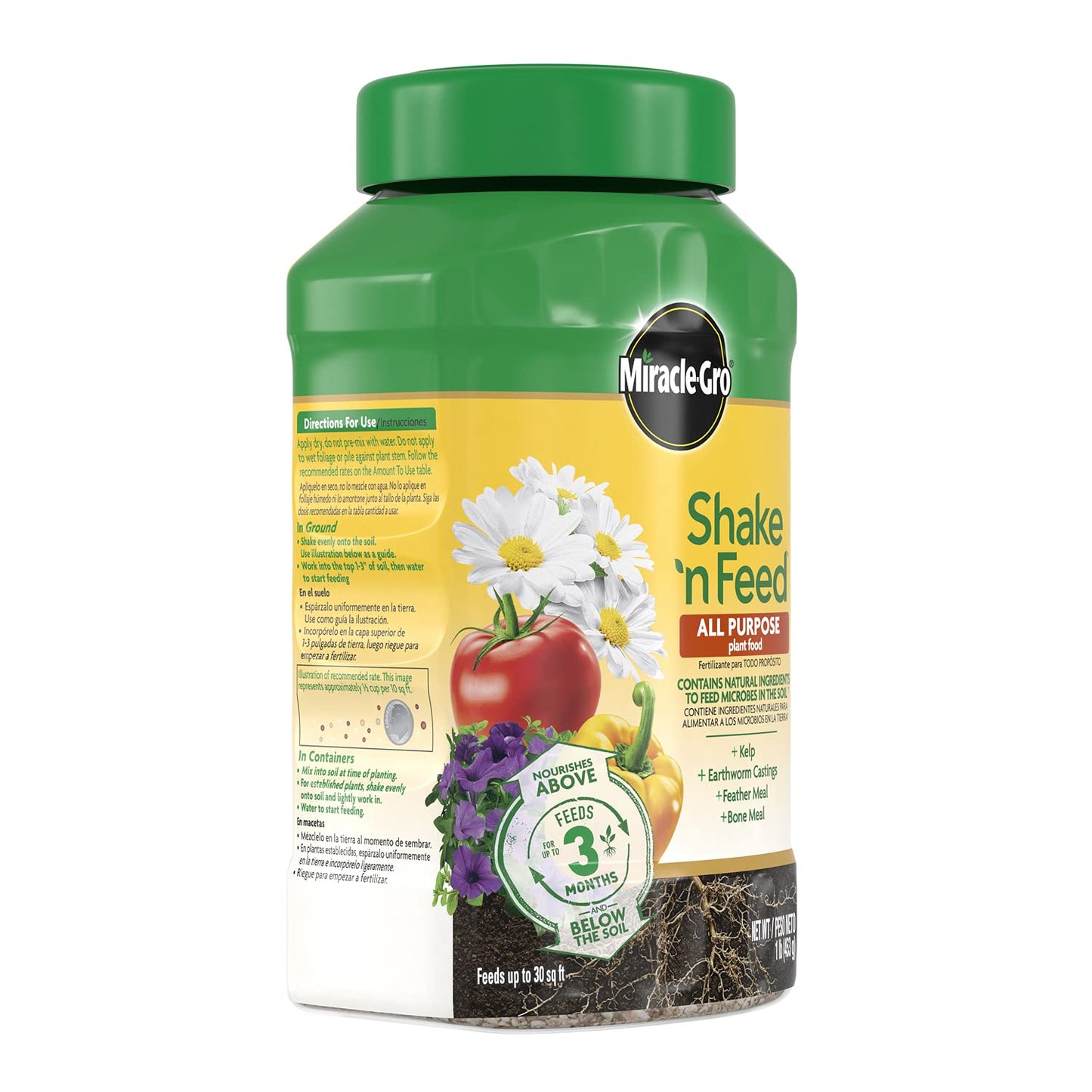 Miracle-Gro Shake 'N Feed All Purpose Plant Food, For In-Ground and Container Plants, Feeds for up to 3 Months, 4.5 lbs.