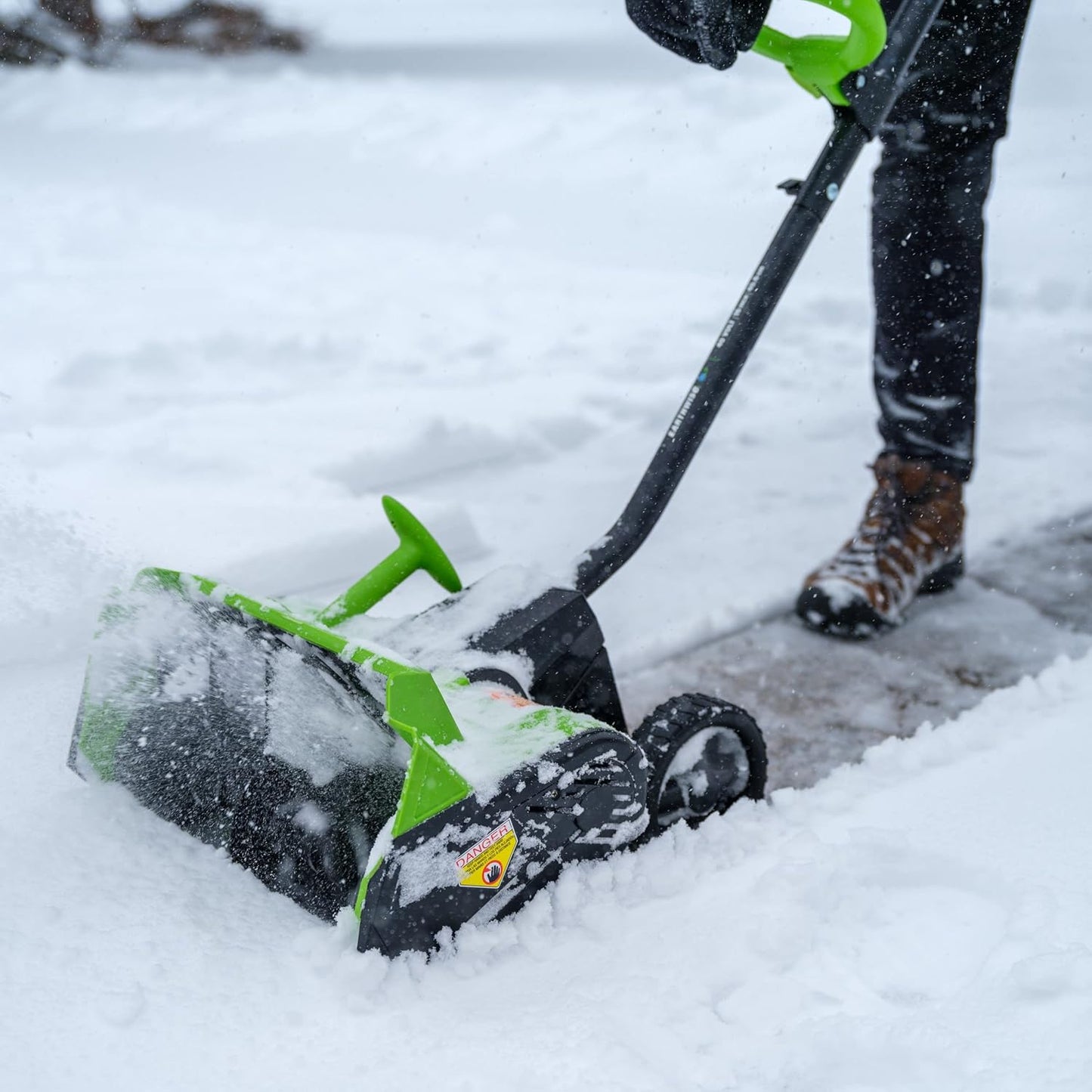 Earthwise SN74016 40-Volt Cordless Electric Snow Shovel, Brushless Motor, 16-Inch width, 300lbs/Minute (Battery and Charger Included)