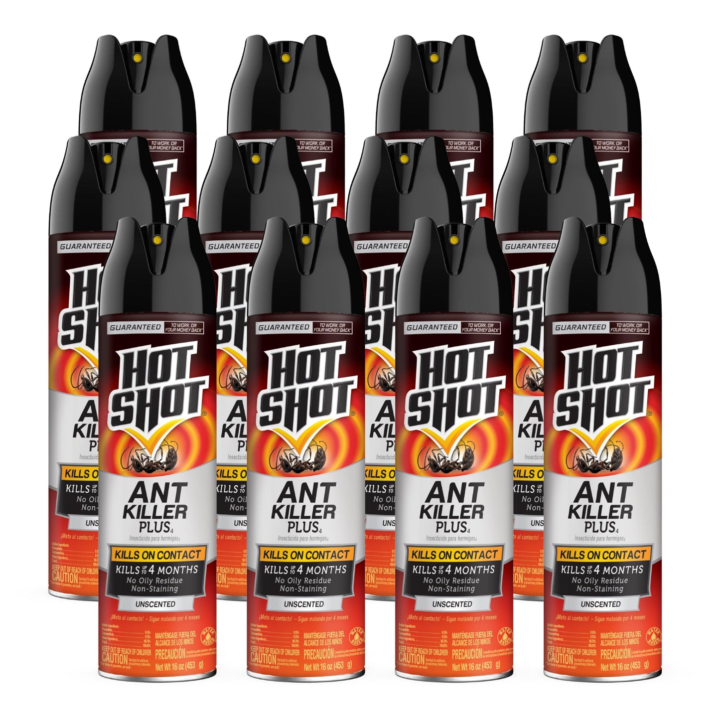 Hot Shot Ant, Roach & Spider Killer, Kills Roaches and Listed Ants On Contact, Indoor & Outdoor Use, (Unscented) 2 Pack, 17.5 Ounce