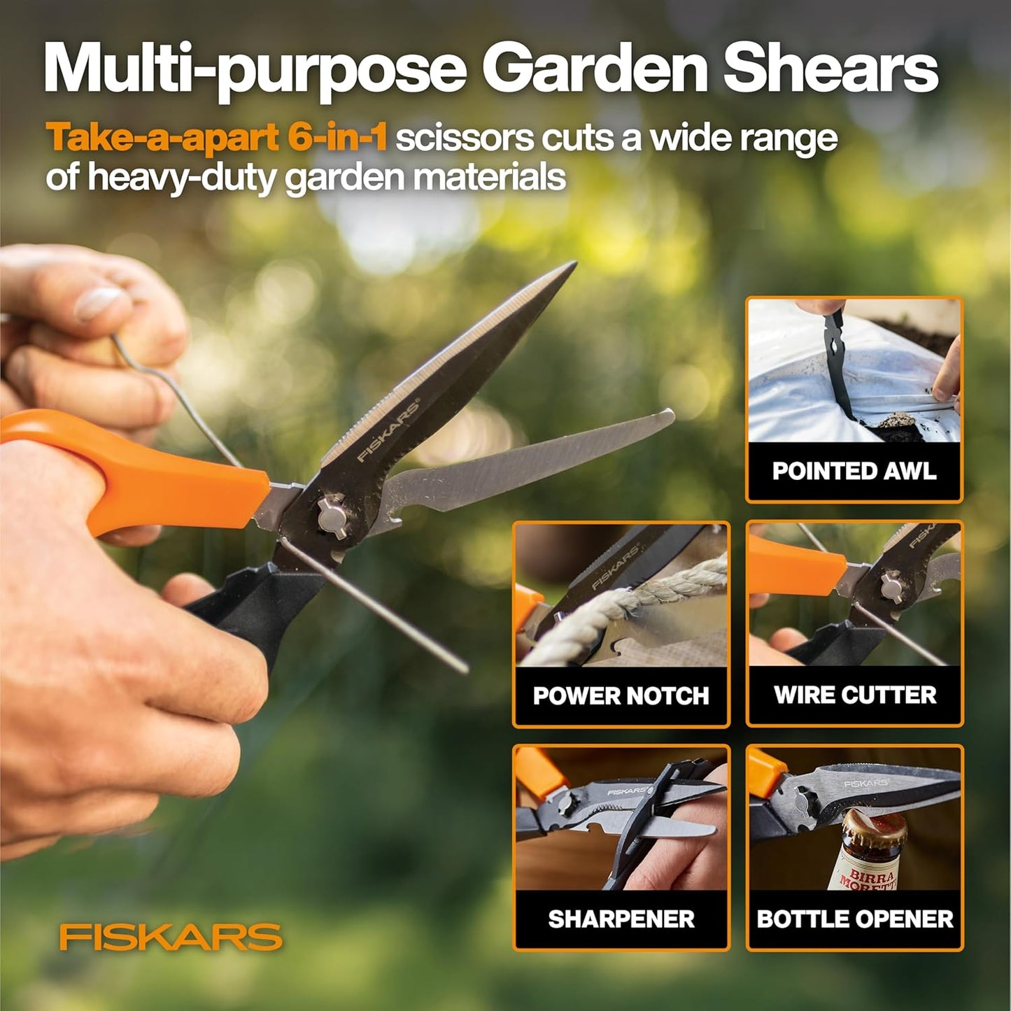 Fiskars 15-Inch PowerGear Loppers, Sharp Steel Blade Bush and Tree Trimmer, Cuts up to 1.25-Inch Diameter Branches, Rust Resistant and Lightweight Pruner, Yard Tools for Gardening