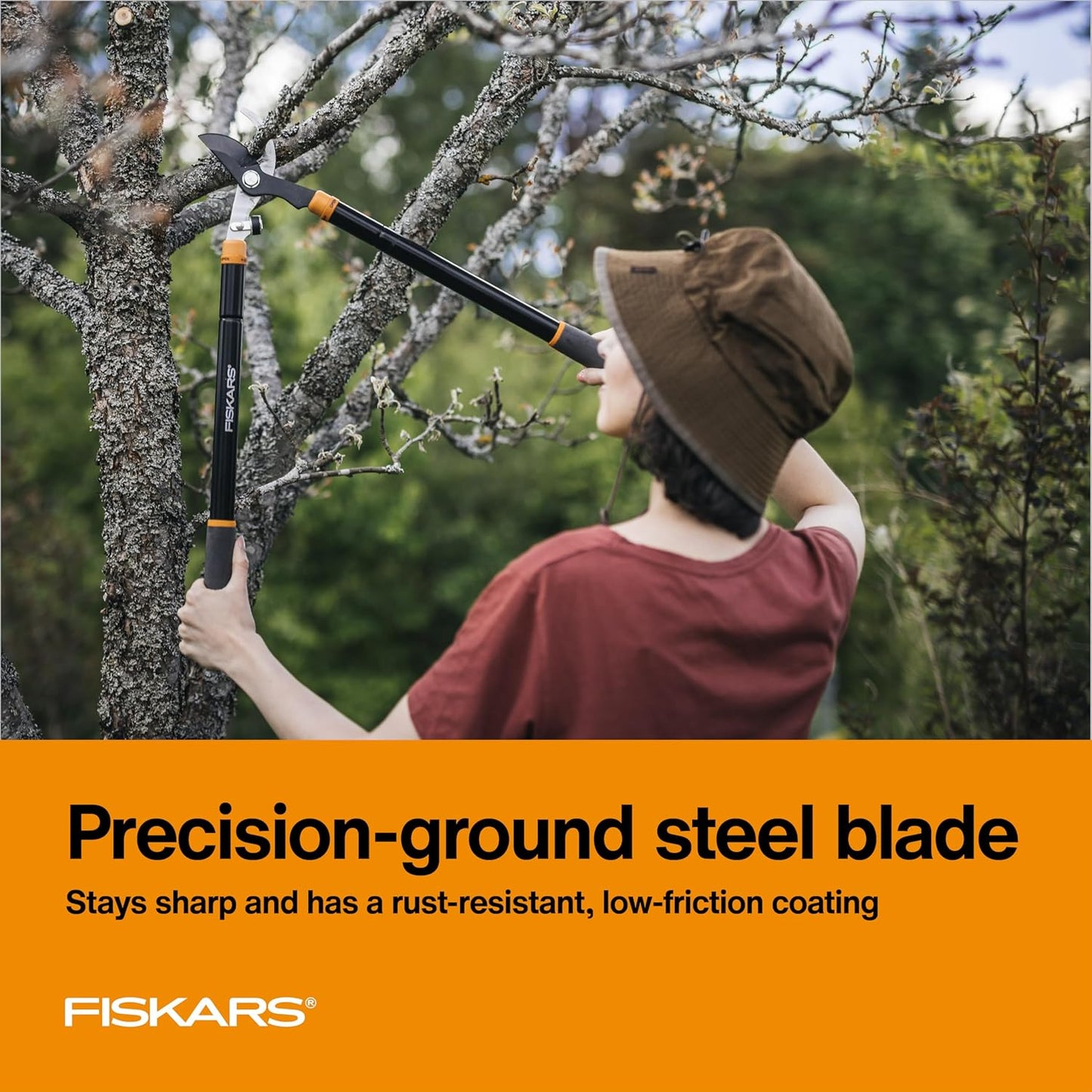 Fiskars 15-Inch PowerGear Loppers, Sharp Steel Blade Bush and Tree Trimmer, Cuts up to 1.25-Inch Diameter Branches, Rust Resistant and Lightweight Pruner, Yard Tools for Gardening