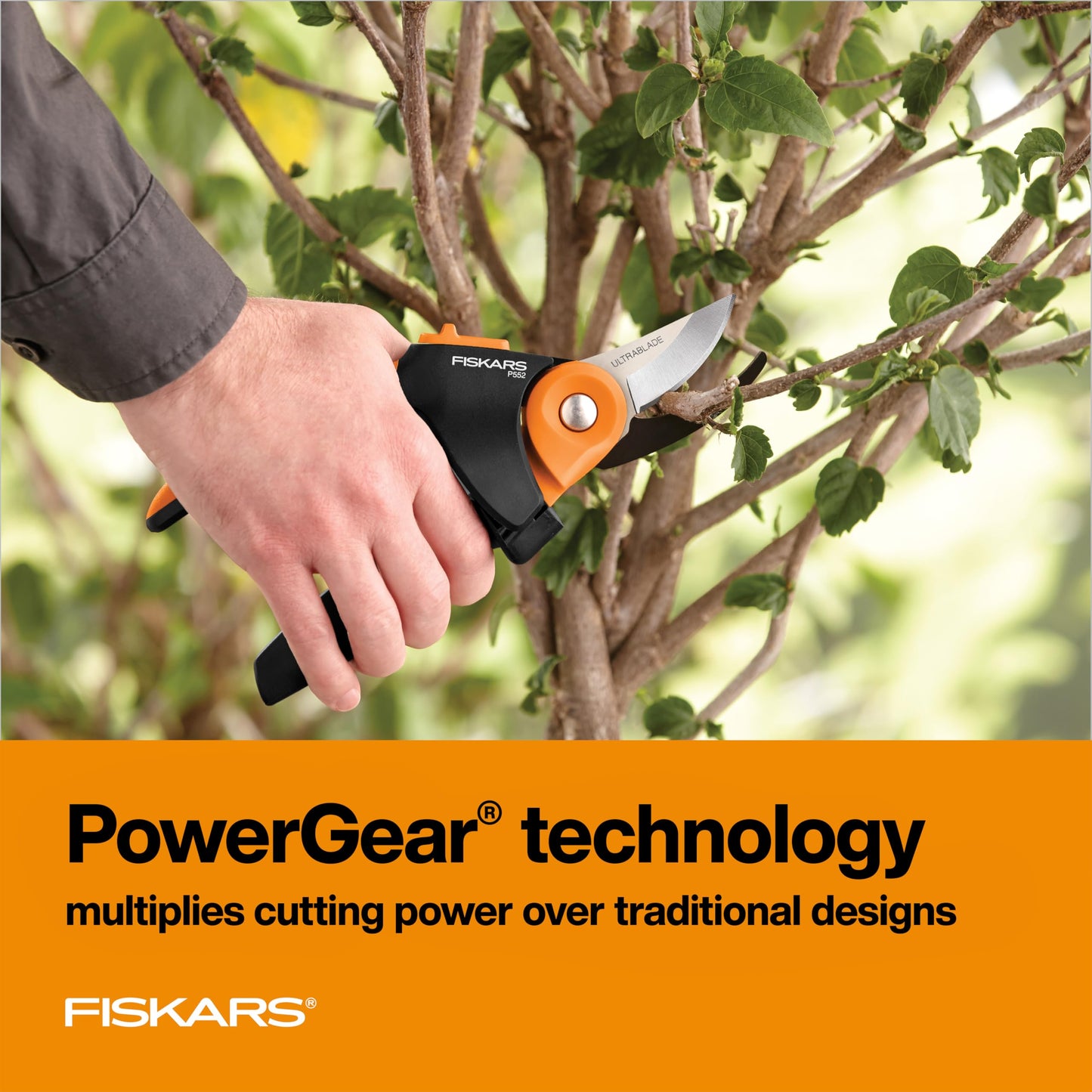 Fiskars Pruning Shears, Bypass Pruner that Cuts Through Stems up to 3/4-Inch, PowerGear Technology For More Power on Every Cut