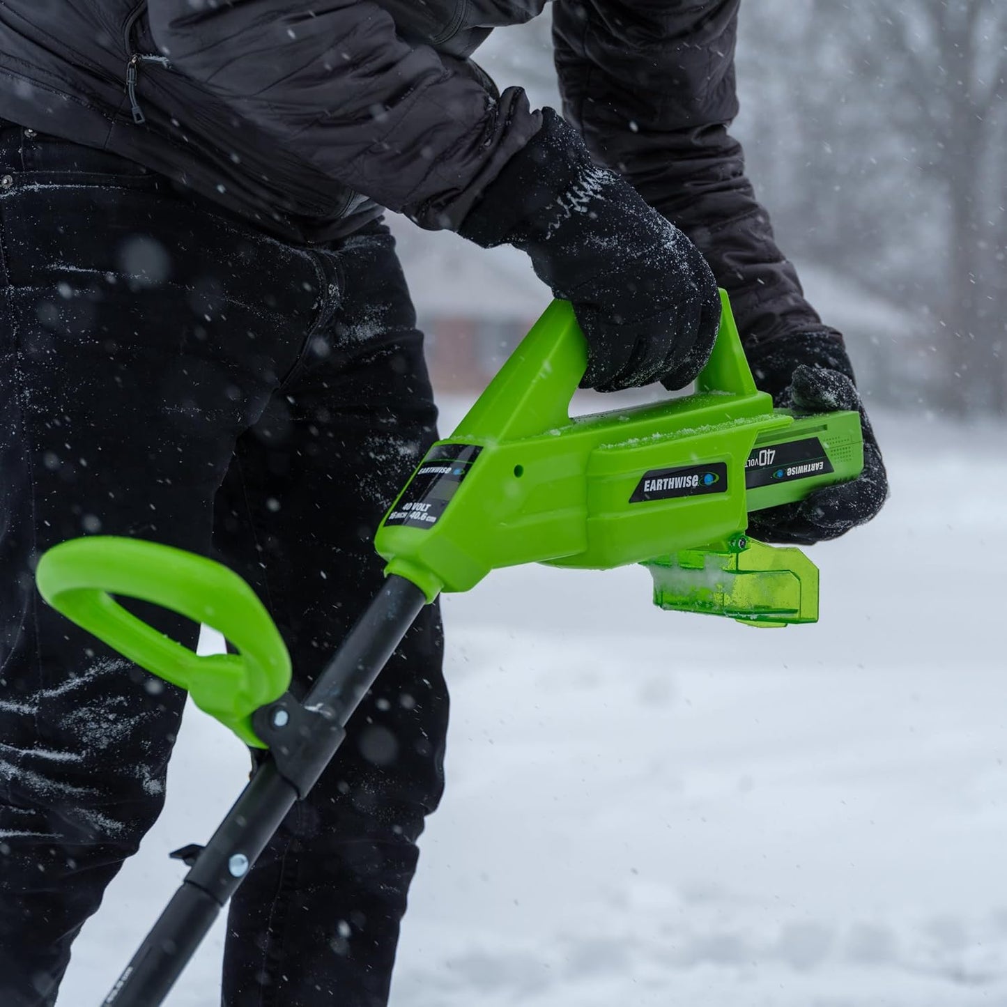 Earthwise SN74016 40-Volt Cordless Electric Snow Shovel, Brushless Motor, 16-Inch width, 300lbs/Minute (Battery and Charger Included)