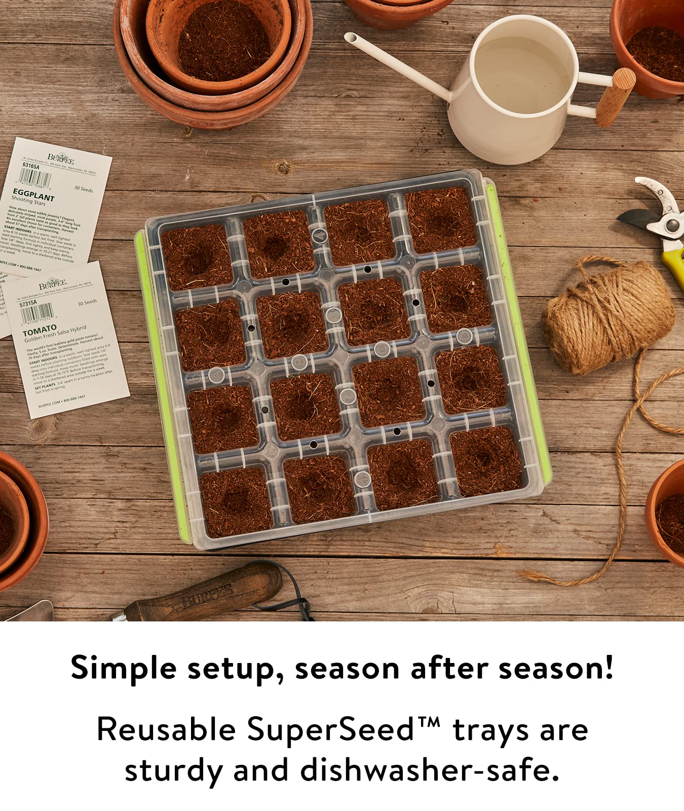 Burpee SuperSeed Seed Starting Tray | 36 Cell Reusable Seed Starter Tray | for Starting Vegetable, Flower & Herb Seeds | Indoor Grow Kit for Plant Seedlings | for Germination Success