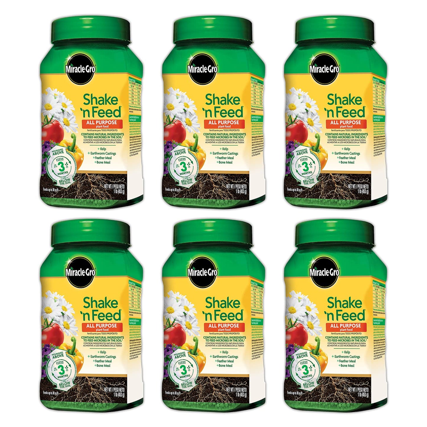 Miracle-Gro Shake 'N Feed All Purpose Plant Food, For In-Ground and Container Plants, Feeds for up to 3 Months, 4.5 lbs.
