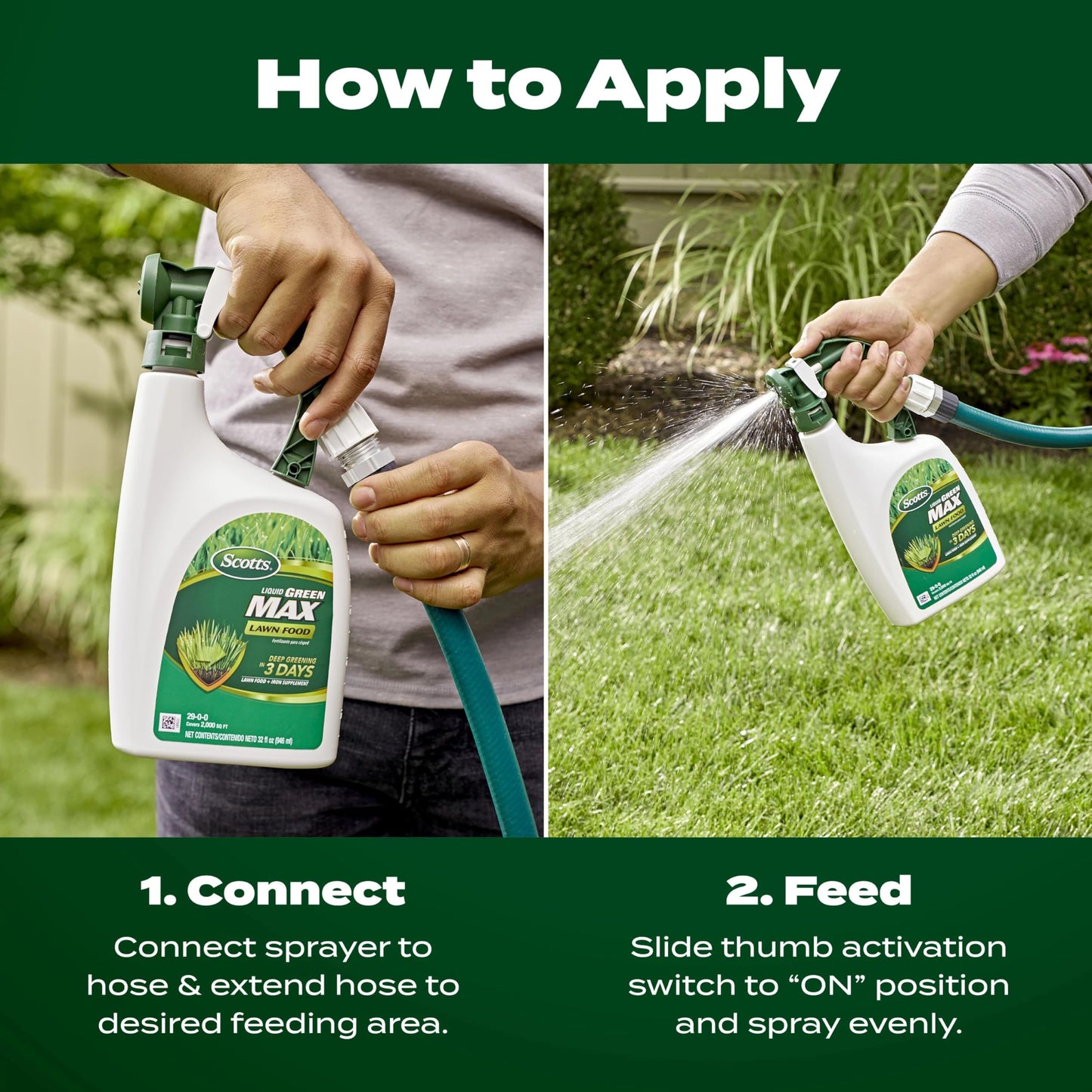 Scotts Green Max Lawn Food, Lawn Fertilizer Plus Iron Supplement for Greener Grass in 3 Days, 5,000 sq. ft., 16.67 lbs.