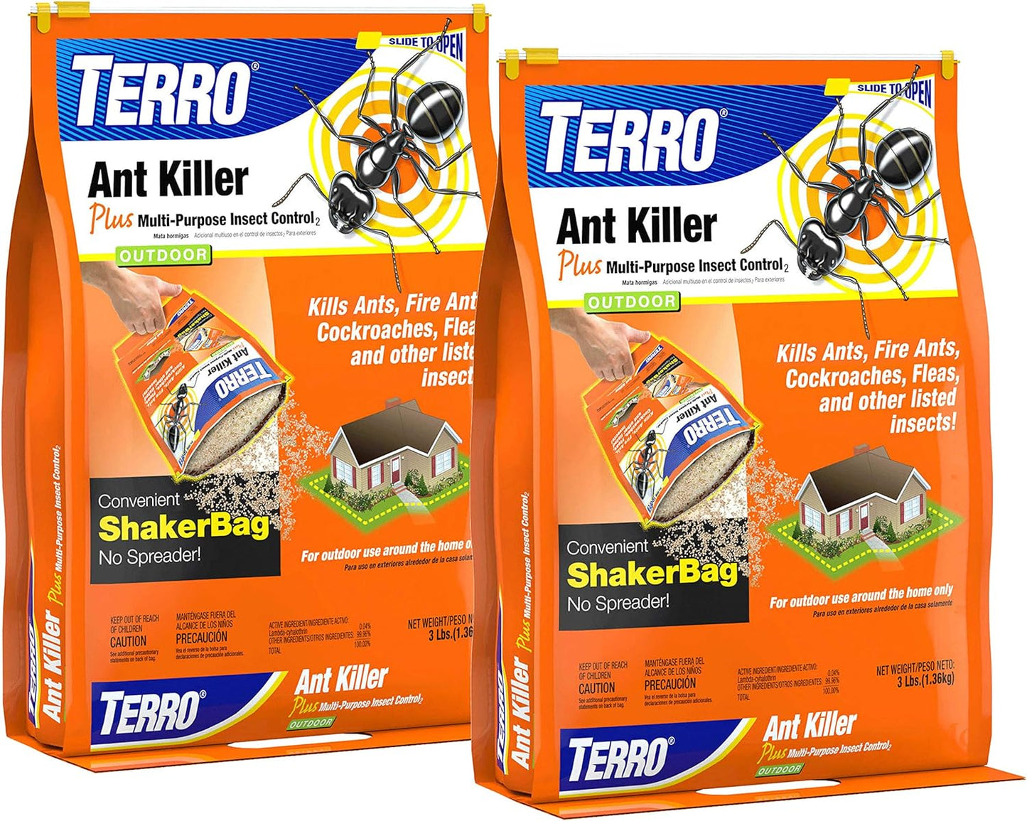 TERRO T901-6 Ant Killer Plus Multi-Purpose Insect Control for Outdoors - Kills Fire Ants, Fleas, Cockroaches, and Other Crawling Insects - 3lb